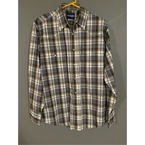 Wrangler Long Sleeve Pearl Snap Shirt Size Large - Picture 1 of 3